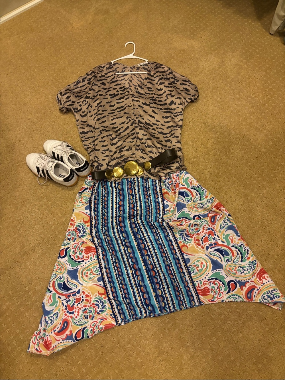 Shoreline Boho Maxi Dress S Paisley Handkerchief Hem Mixed Print Resort